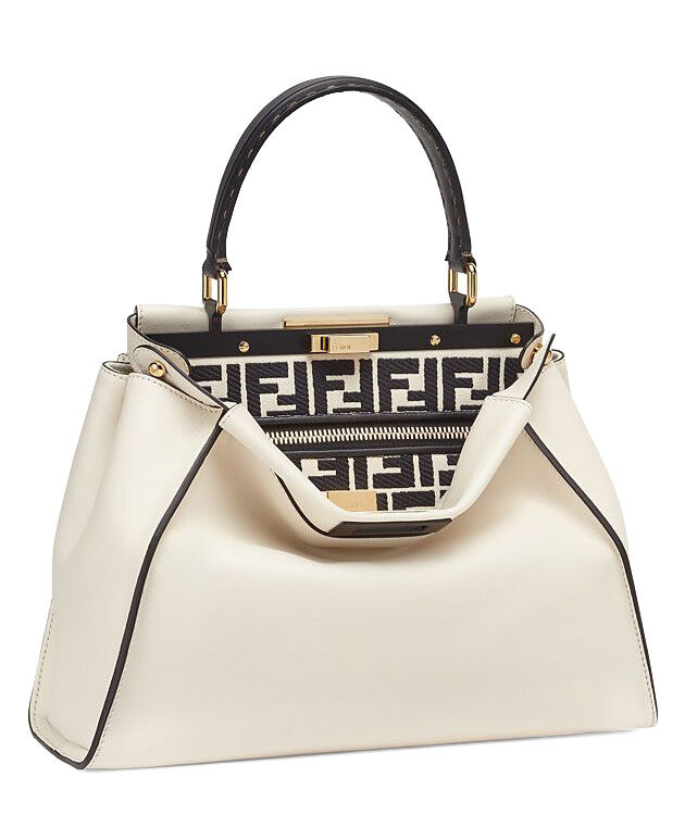 Fendi Peekaboo Medium Handbag 8HN290 White